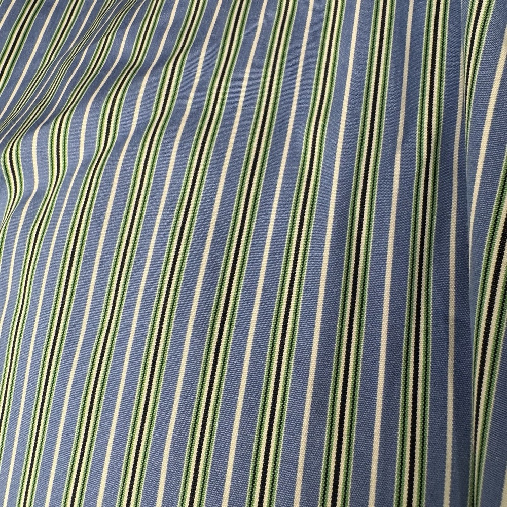 Polo Ralph Lauren Button Up Shirt Stripe 17.5 - 36/37 Summer Colors Green Blue - Picture 2 of 9